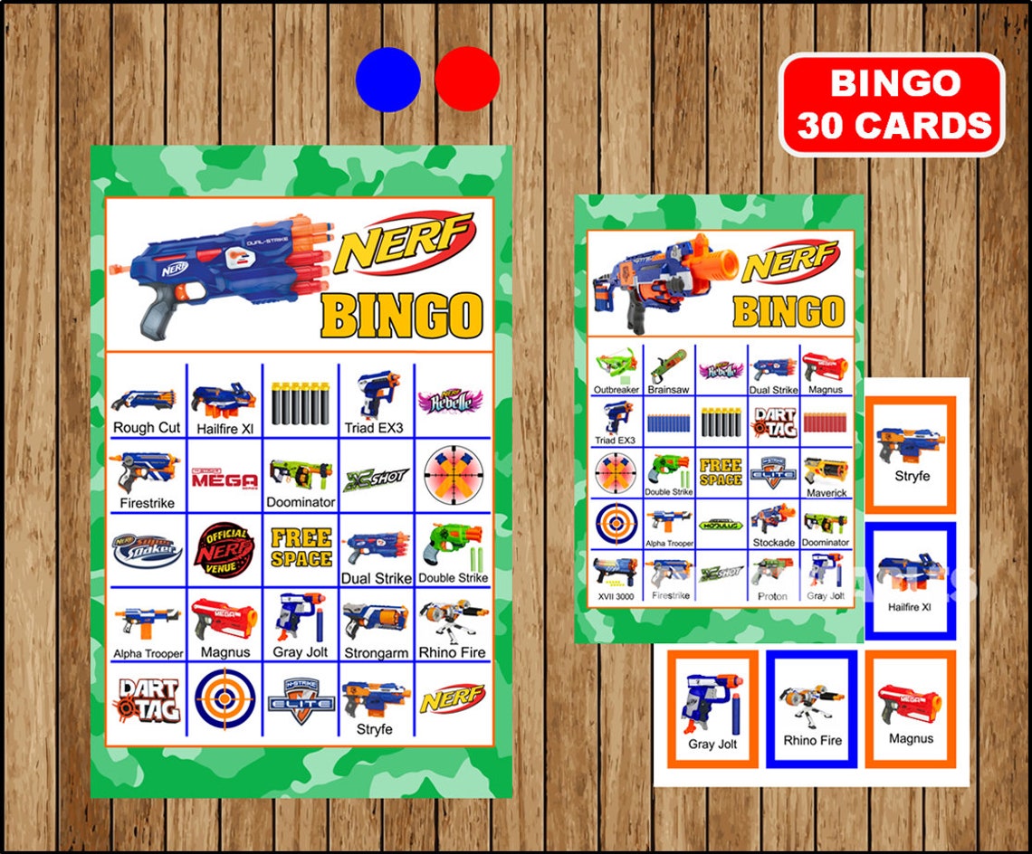 Dart Bingo Game Printable 30 Different Cards Party Game Etsy