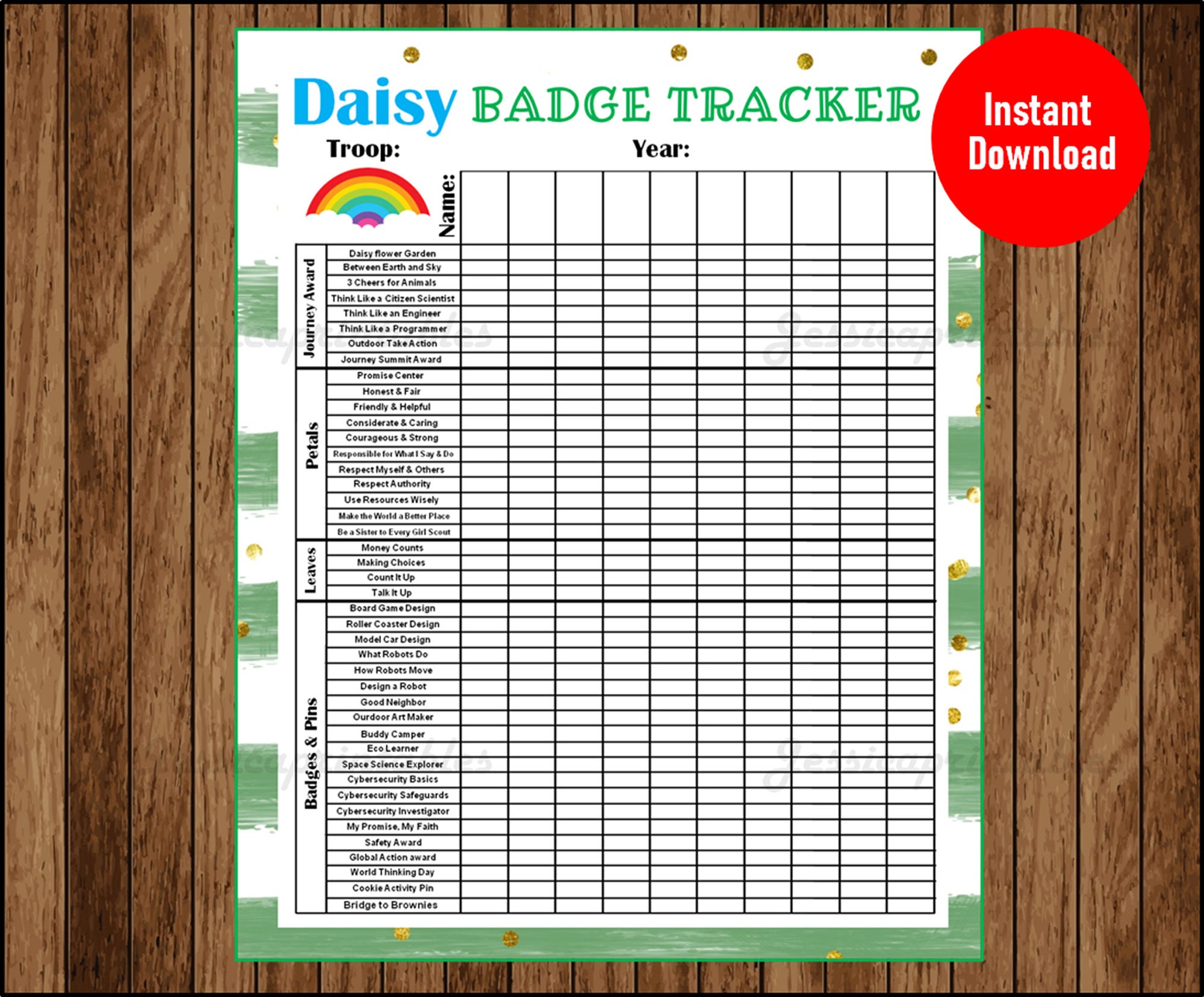 Daisy Printable Badge Completion Free Printable Templates