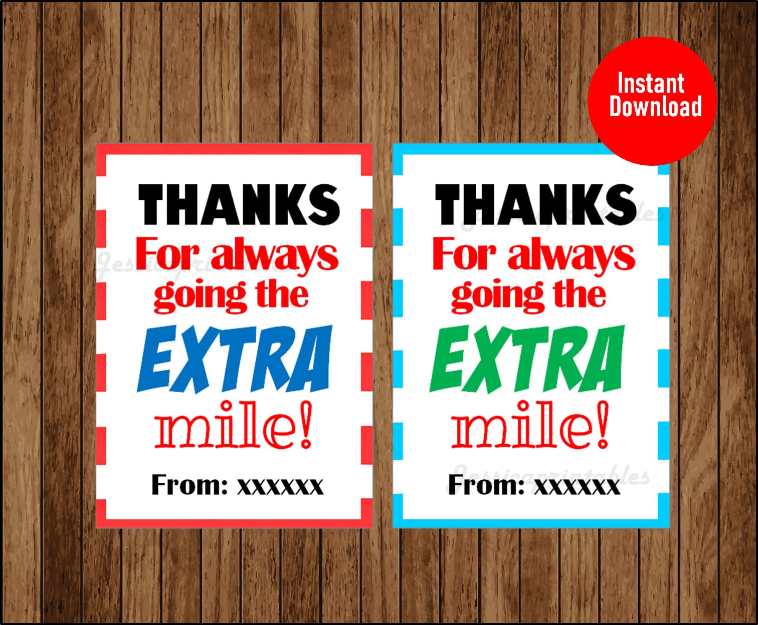 Thanks For Going The Extra Mile Printable Thanks For Going The Extra Mile Printable