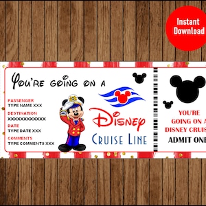Cruise Ticket Surprise Trip, DisneyCruise Überraschungsgeschenk, Bordkarte, bearbeitbarer Text, Typ, INSTANT DOWNLOAD