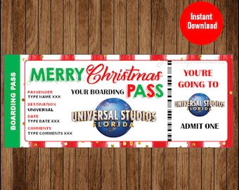 Universal Studios Surprise Trip, Christmas Gift, Surprise Trip to Universal Studios, Editable text, Type, INSTANT DOWNLOAD