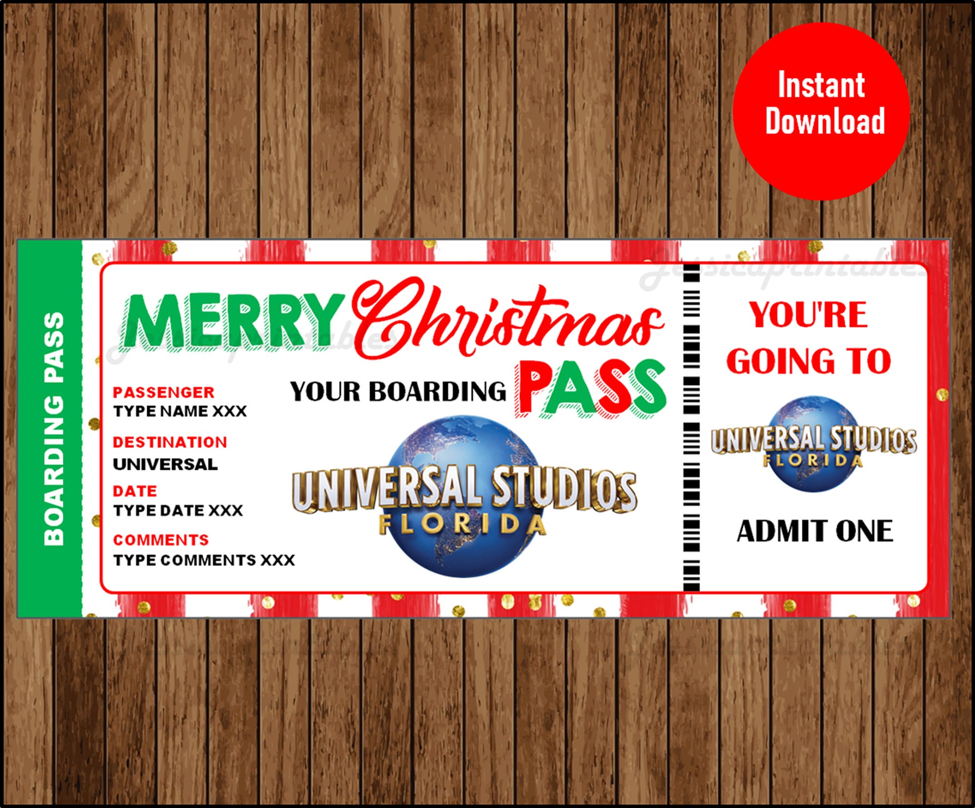 universal ticket etsy