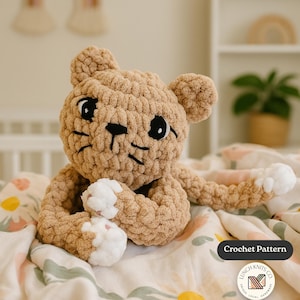 Cuddle Kitten Lovey [Crochet Pattern] by Lunch Knits • Soft Baby Blanket Doll • Cute Amigurumi Cat Plush • PDF Digital Download