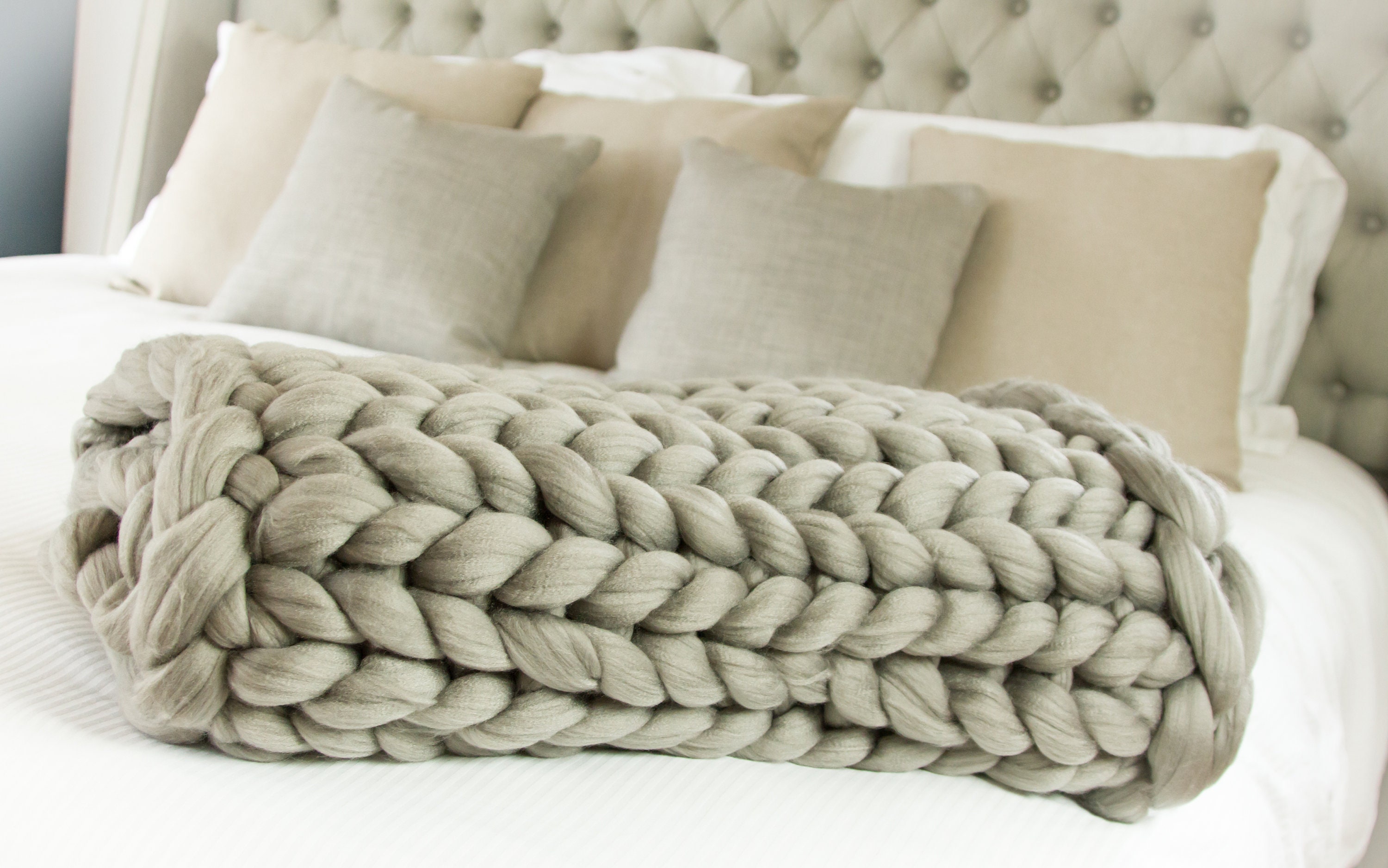 Chunky Merino Wool King Size Bed Runner Etsy