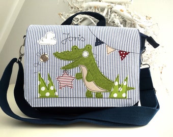 Kindergarten backpack/kindergarten bag crocodile, desired name