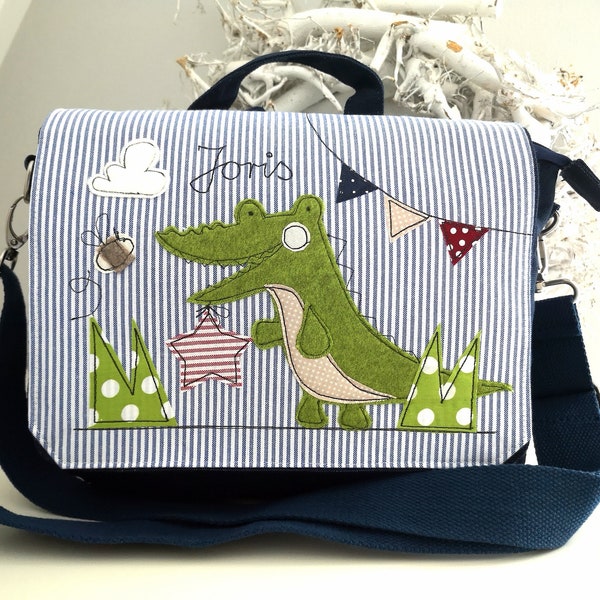 Kindergartenrucksack/ Kindergartentasche Krokodil, Wunschname