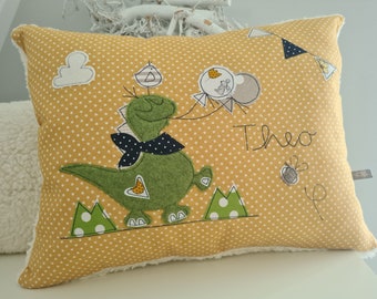 Pillow personalized with name Dino cuddly pillow