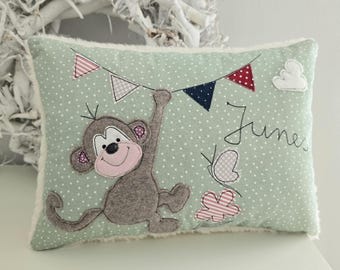 Kissen mit Namen Äffchen Kuschelkissen personalisiert