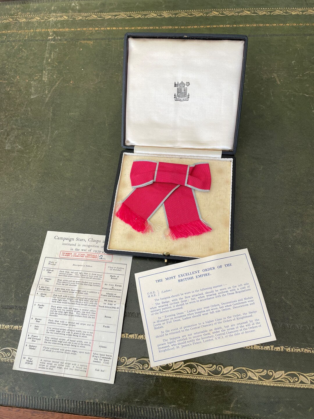 MBE Medal Bow / Cased / and World War Two Medal Certificate Etsy