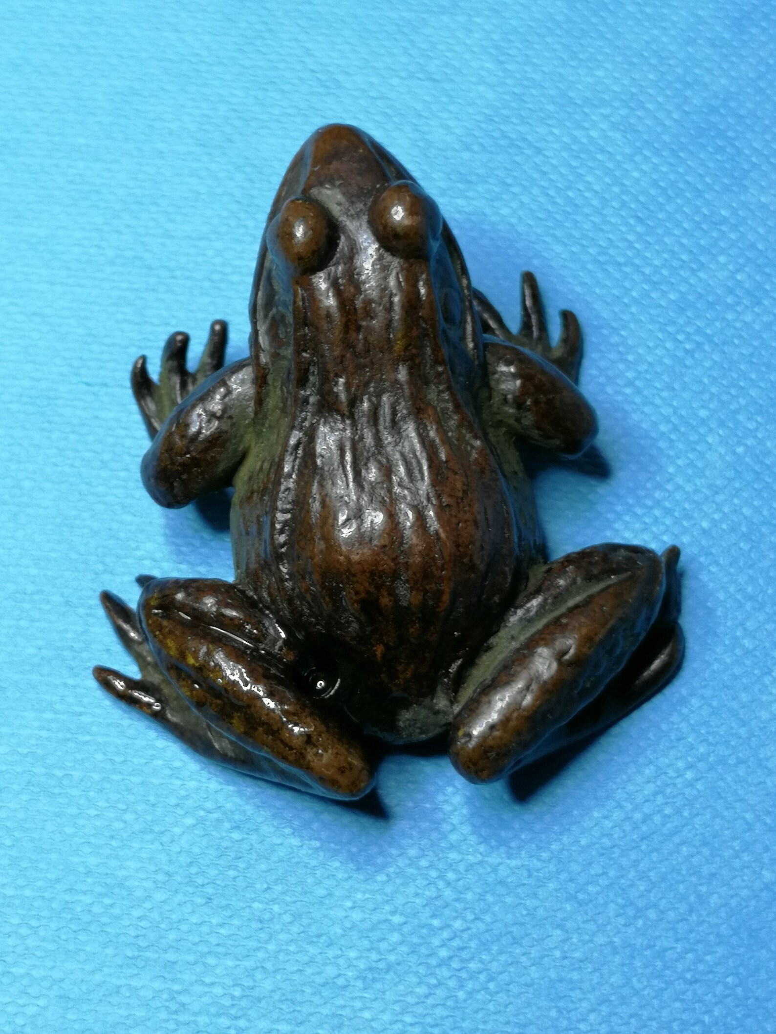 Japanese bronze frog Etsy
