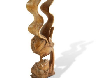 Kunst Rama & Sita Holz Statue (Suar 50cm)