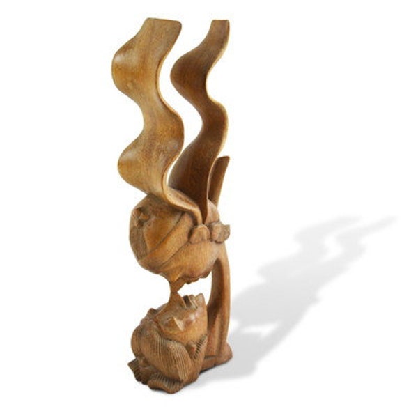 Kunst Rama & Sita Holz Statue (Suar 50cm)