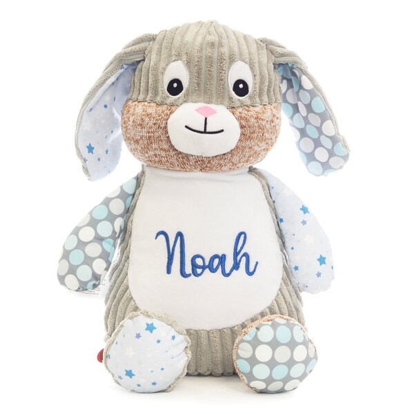 Plüschtier Hase mit Knisterohren, Kuscheltier mit Namen, Geschenk zur Geburt, Einschulungsgeschenk, Babygeschenk, Taufgeschenk