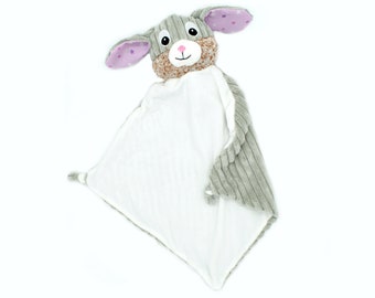 Cuffle cloth rabbit with crackling tubes, cuddly cloth personalized, gift for birth, baby gift, christening gift, cuddly cloth rabbit