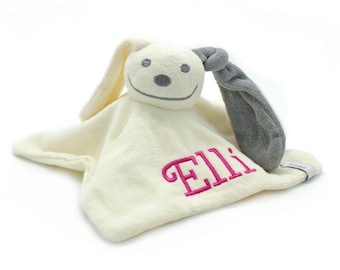 Cuddle cloth rabbit with name, cuddle cloth baby personalized, gift for baby