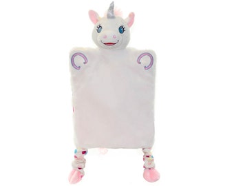 Schmusetuch mit Namen, Baby Schnuffeltuch Einhorn, Handpuppe, Babygeschenk, Geschenk zur Geburt, Taufgeschenk, Baby gift, Baby blankie