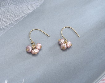 Hypoallergenic Drop Earrings Minimalist  Dangle Earrings Natural Wooden Beaded Earrings for Women gift for her Anti Allergy Free Titanium