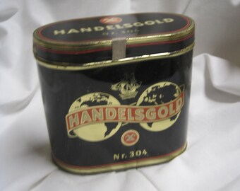 handelsgold zigarettendose oval, vintage Blechdose,