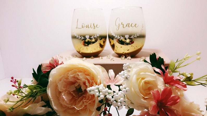 Personalised Wine Glass Custom Bridesmaid Glass Wedding Glasses Custom Gin Glass Custom Wine Glass Bridal Party Glasses Gin Glass