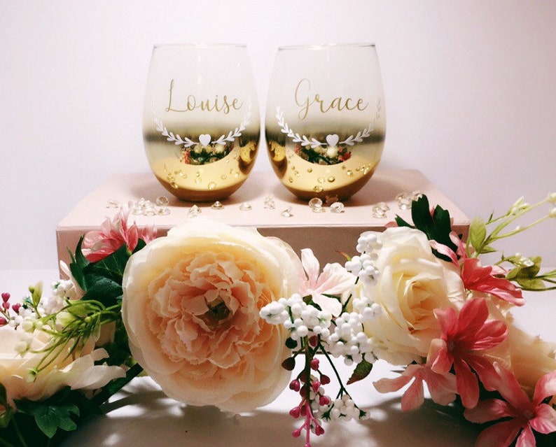 Personalised Wine Glass Custom Bridesmaid Glass Wedding Glasses Custom Gin Glass Custom Wine Glass Bridal Party Glasses Gin Glass