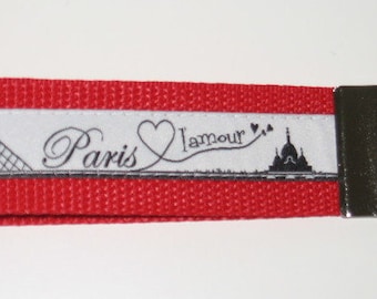 PARIS Skyline lanyard red or black