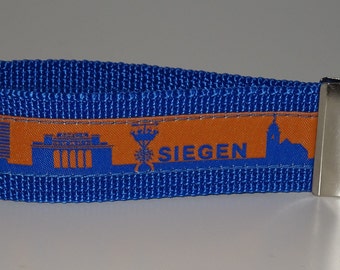 SIEGEN Schlüsselband Skyline Siegen blau kupferfarben