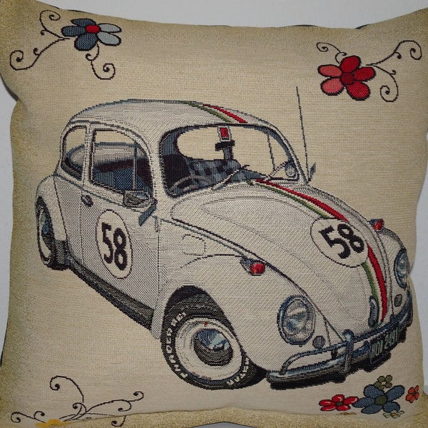 Jeans Tapestry Decorative Cushion Cover Beetle 58 Car Retro