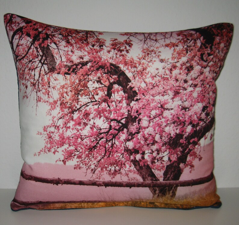 Decorative cushion cover cushion cover tree in blossom pink image 1