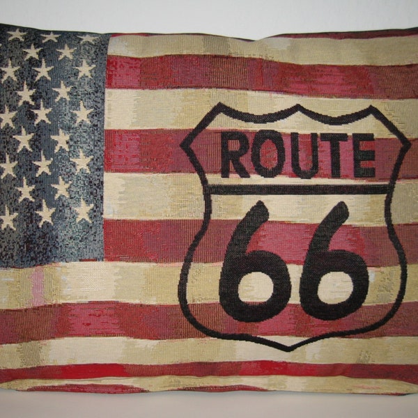 Route 66 großes USA Zierkissen Stars and stripes Amerika