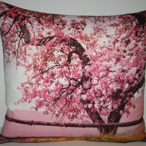 Decorative cushion cover cushion cover tree in blossom pink image 3