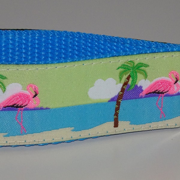 Schlüsselband Anhänger Wolke Flamingo Palmen Meer pink blau weiß Glücksbringer Freundschaft Kalifornien Strand Meer Geschenk für Dich Urlaub