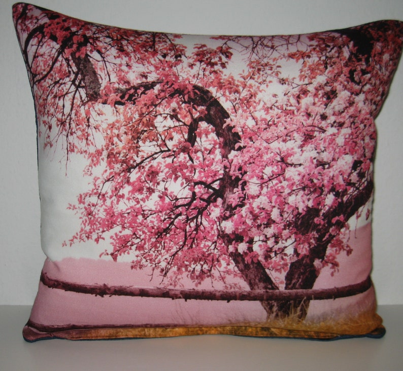 Decorative cushion cover cushion cover tree in blossom pink image 4