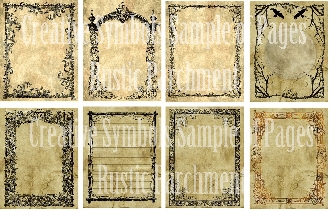 Book of Shadows Printable Pages Handmade 16 Pages Pack Five - Etsy