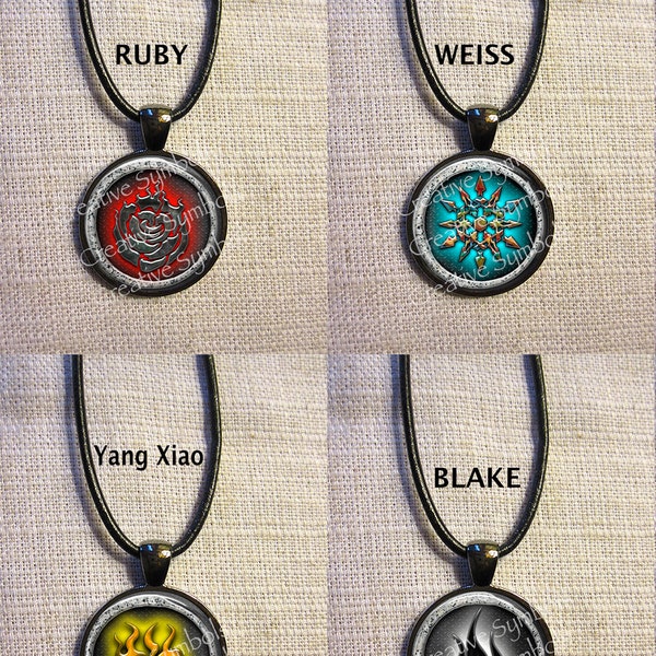 RWBY Choice Pendant in Gunmetal Black with leather Cord