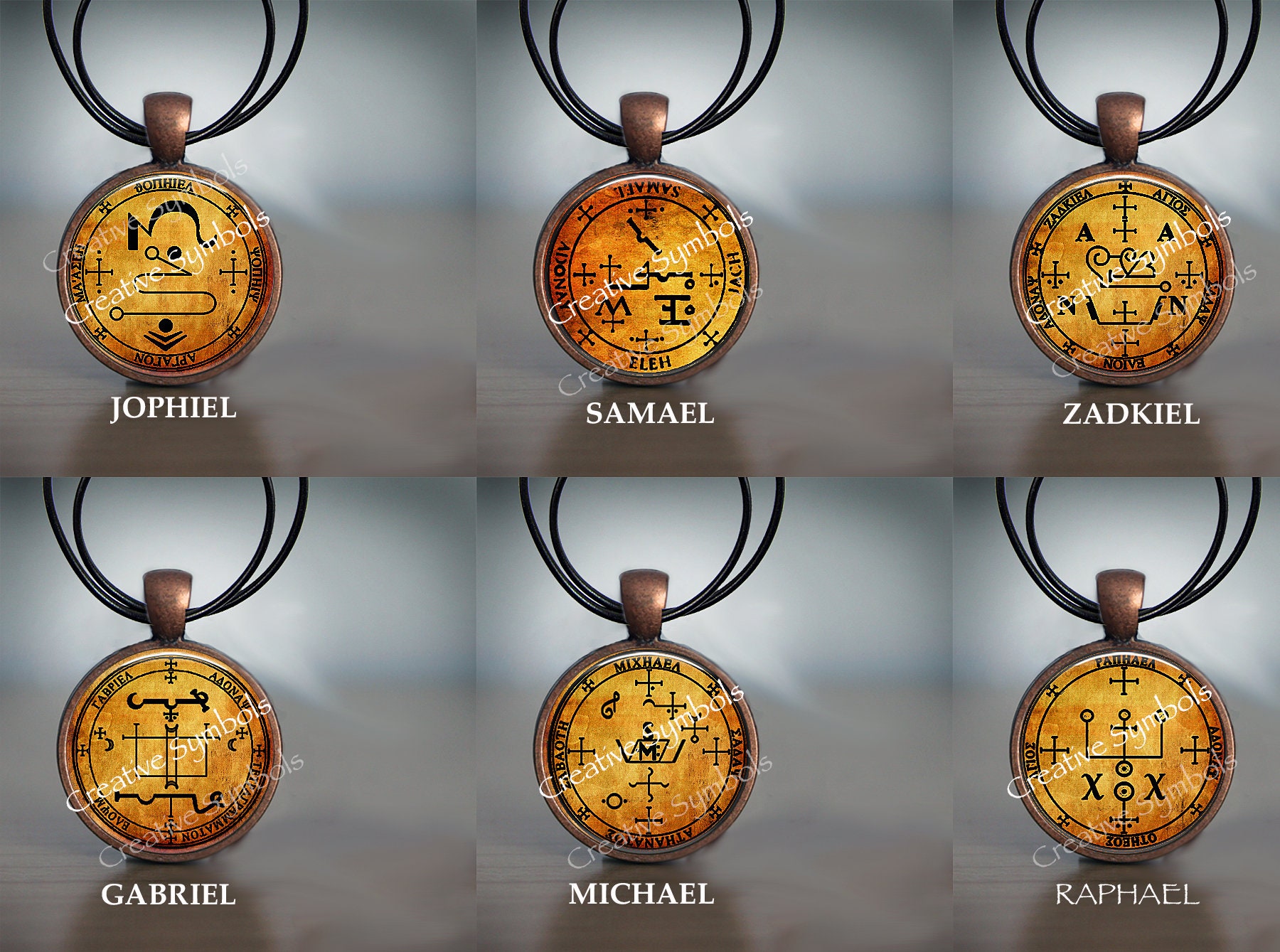 Archangel Sigils : Arch Angel Raphael Sigil Jewelry - Bronze