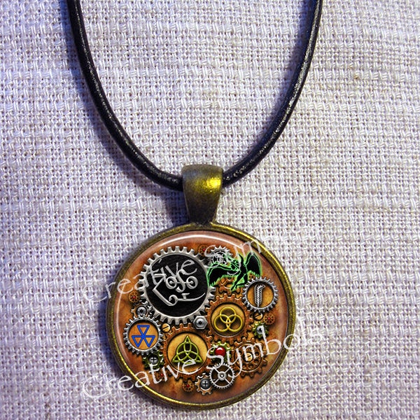 Zoso Steampunk Inspired pendant with cord