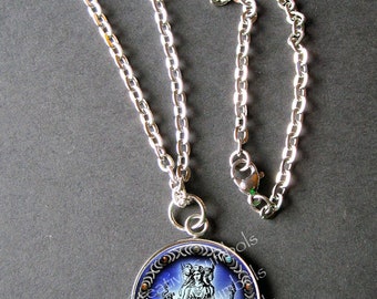 Hecate Pendant in stainless steel Bezel and Stainless Steel 24 inch Chain