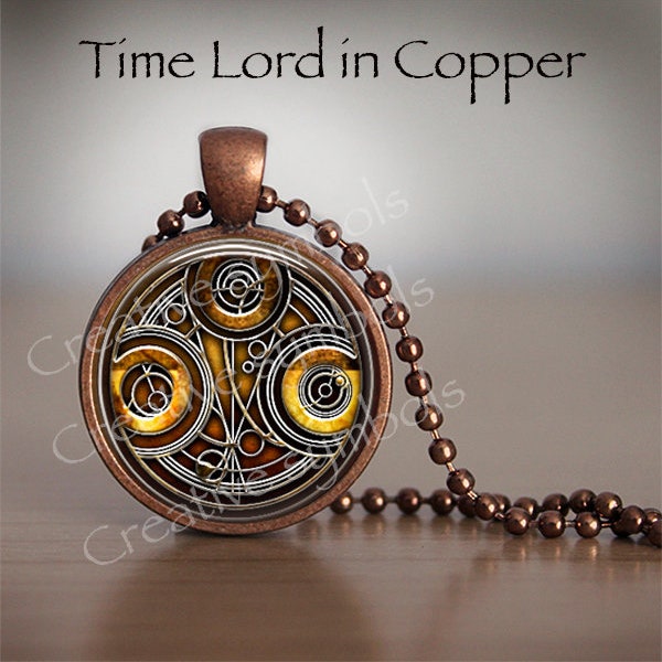 Dr Who Time Lord Art Pendant with Chain or leather three choices