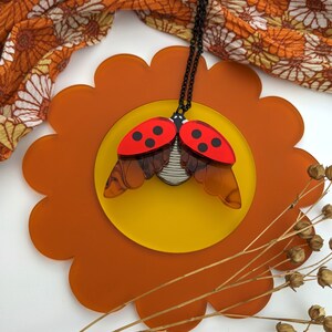 3 Colours PRE ORDER Ladybird Pendant, red ladybug, insect, beetle, laser cut, gift image 3