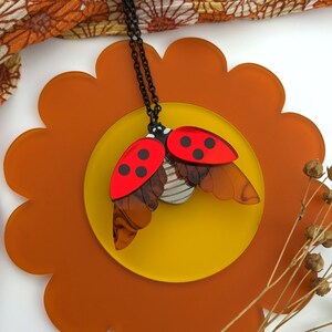 3 Colours PRE ORDER Ladybird Pendant, red ladybug, insect, beetle, laser cut, gift image 10