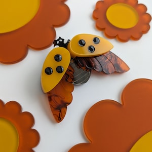 3 Colours PRE ORDER Ladybird Pendant, red ladybug, insect, beetle, laser cut, gift Yellow (plain)