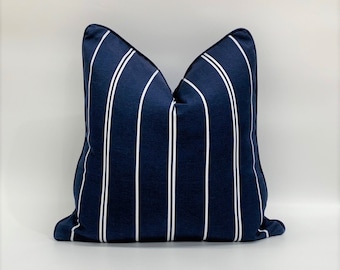 Funda de cojín decorativo / Almohada de lanzamiento / Almohada de acento / Cojín de exterior - Richloom Solarium Outdoor Pursuit Col Navy