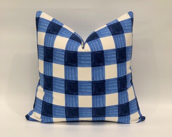 Funda de cojín decorativo / Almohada de lanzamiento / Almohada de acento - PKL Studio Outdoor Painterly Plaid Col Sky