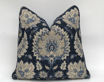 Funda de cojín decorativa / Cojín decorativo / Cojín decorativo / Cojín disperso - Waverly Castleford Col Indigo