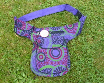 Pochette de ceinture Hawanja violet à motifs