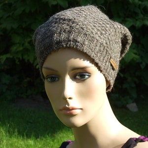 Hawanja chapeau de laine Beanie brun naturel image 1