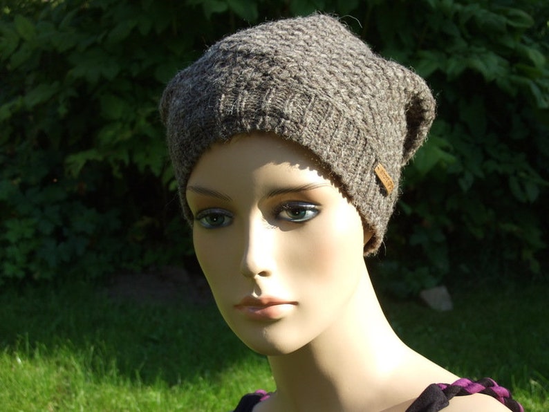 Hawanja chapeau de laine Beanie brun naturel image 1