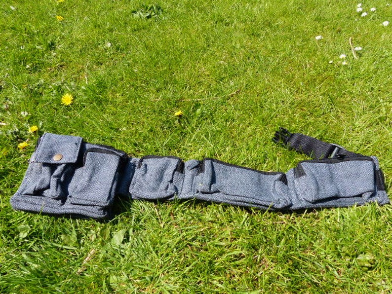 Hawanja borsa da cintura blu-grigio immagine 1