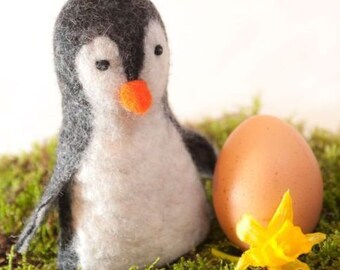 Hawanja chauffe-œufs en feutre pingouin noir