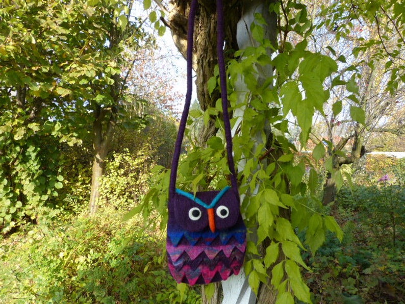 Hawanja-feutre sac violet hibou image 2